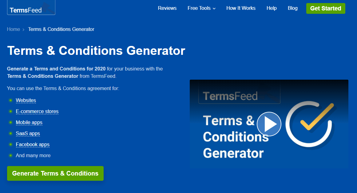 AI Generated Terms and Conditions Agreements - TermsFeed